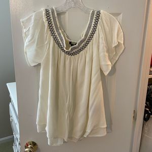Cream off-the-shoulder blouse